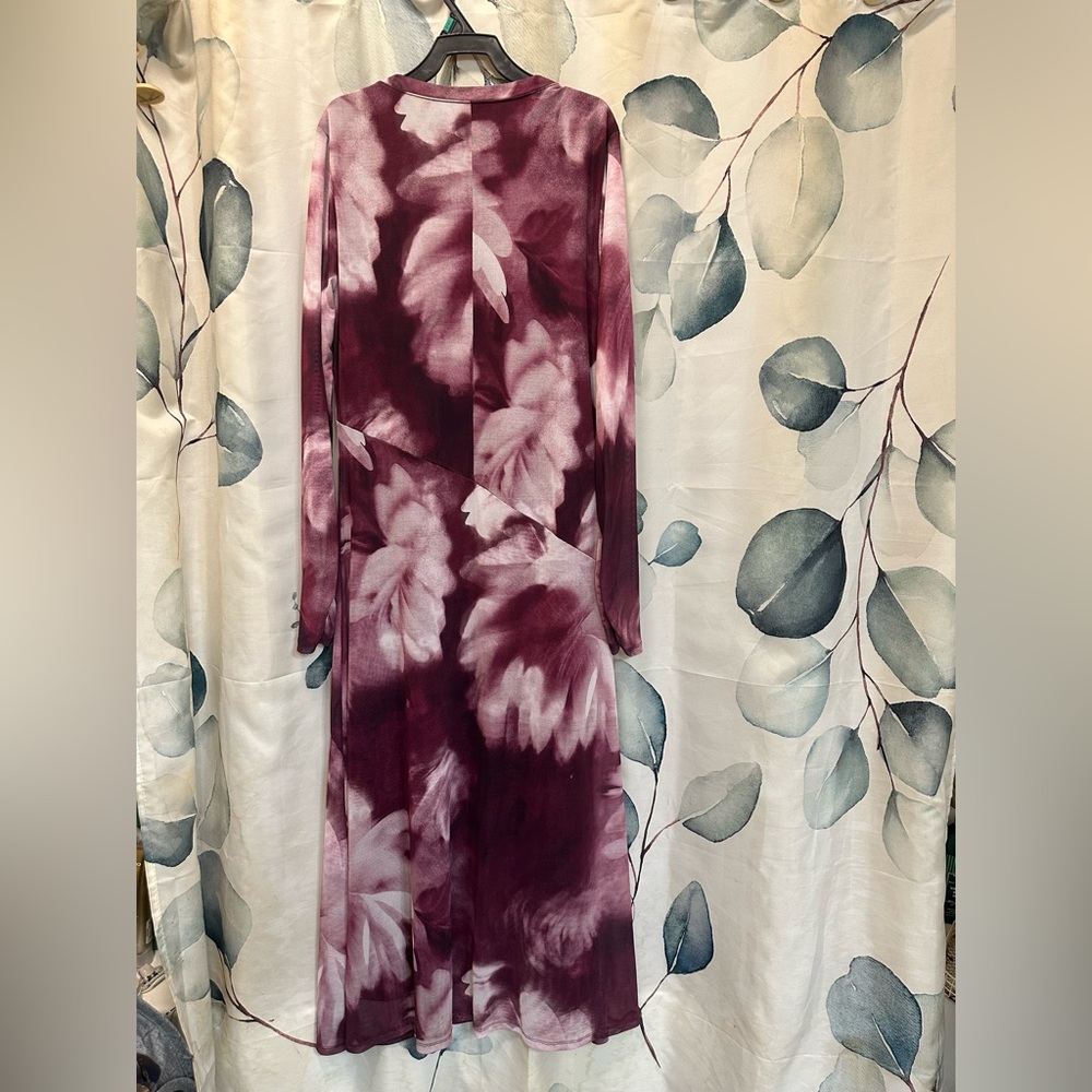 Rachel Zoe Maroon and White Long Sleeve Dress - Picture 4 of 6